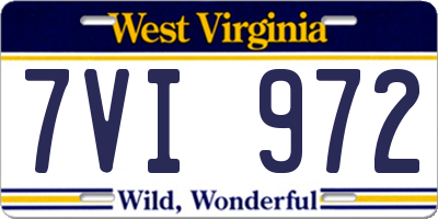 WV license plate 7VI972