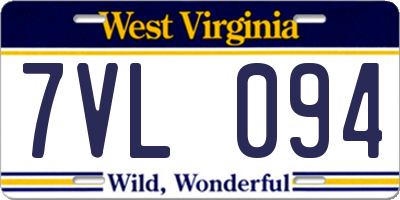 WV license plate 7VL094