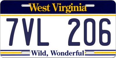 WV license plate 7VL206