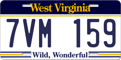 WV license plate 7VM159