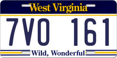 WV license plate 7VO161
