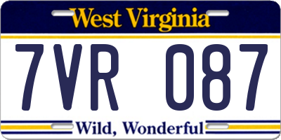 WV license plate 7VR087
