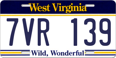WV license plate 7VR139