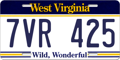 WV license plate 7VR425