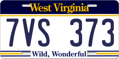 WV license plate 7VS373