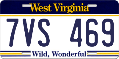 WV license plate 7VS469