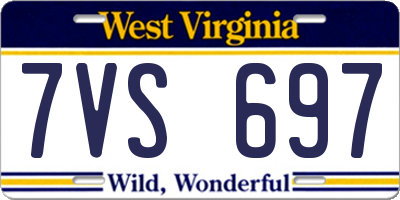 WV license plate 7VS697