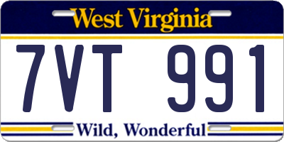 WV license plate 7VT991