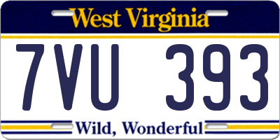 WV license plate 7VU393
