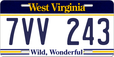 WV license plate 7VV243