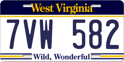 WV license plate 7VW582
