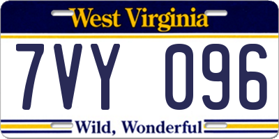 WV license plate 7VY096