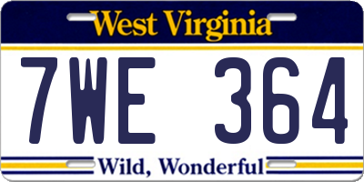 WV license plate 7WE364