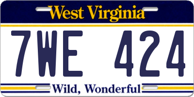 WV license plate 7WE424