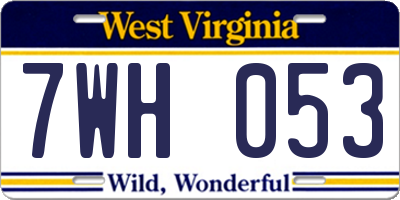 WV license plate 7WH053