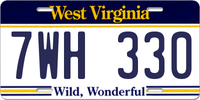 WV license plate 7WH330