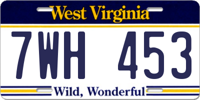 WV license plate 7WH453