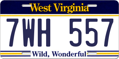 WV license plate 7WH557