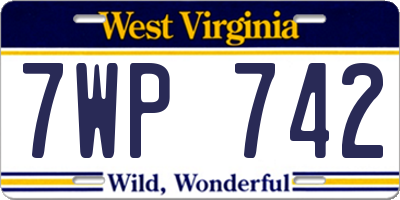 WV license plate 7WP742