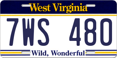 WV license plate 7WS480