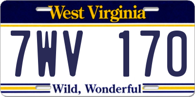 WV license plate 7WV170