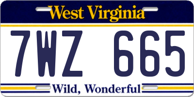 WV license plate 7WZ665