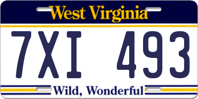 WV license plate 7XI493