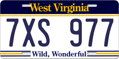 WV license plate 7XS977