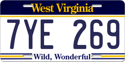 WV license plate 7YE269