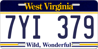 WV license plate 7YI379