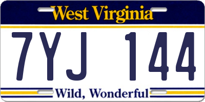 WV license plate 7YJ144