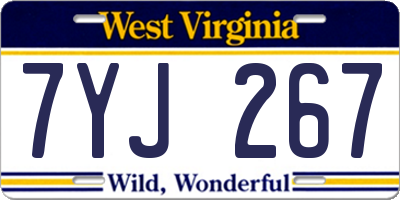 WV license plate 7YJ267