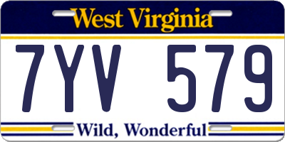 WV license plate 7YV579