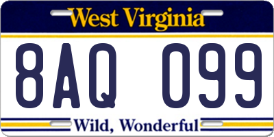 WV license plate 8AQ099