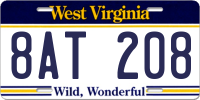 WV license plate 8AT208