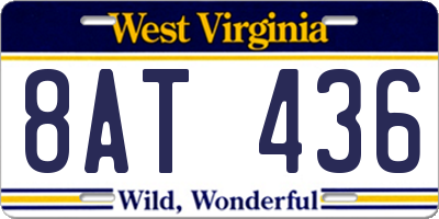 WV license plate 8AT436