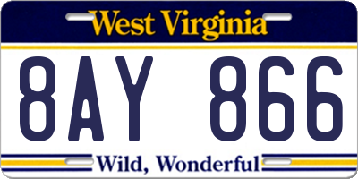 WV license plate 8AY866