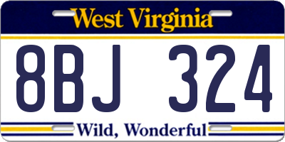 WV license plate 8BJ324