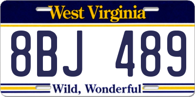 WV license plate 8BJ489