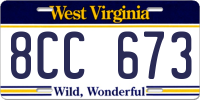 WV license plate 8CC673