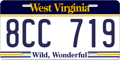 WV license plate 8CC719