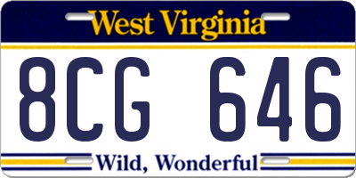 WV license plate 8CG646