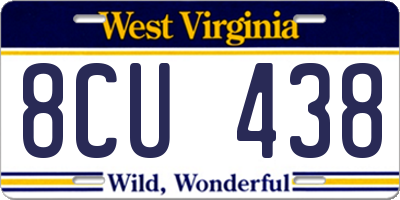 WV license plate 8CU438