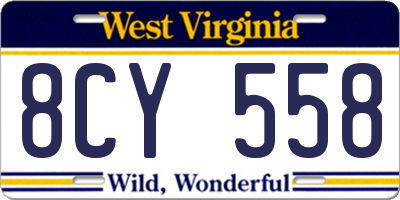 WV license plate 8CY558