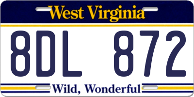 WV license plate 8DL872