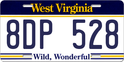WV license plate 8DP528