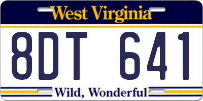 WV license plate 8DT641