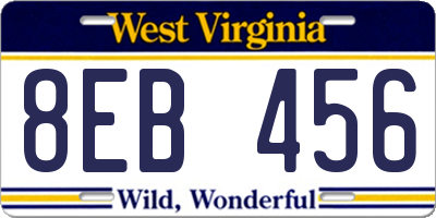 WV license plate 8EB456
