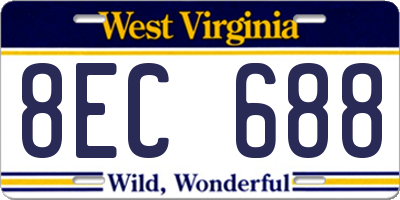 WV license plate 8EC688