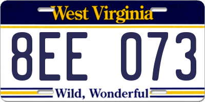 WV license plate 8EE073